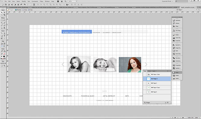 RWF Photography Web Design using Adobe Firewoeks cs6 - Portfolio Sliding Gallery thumbs